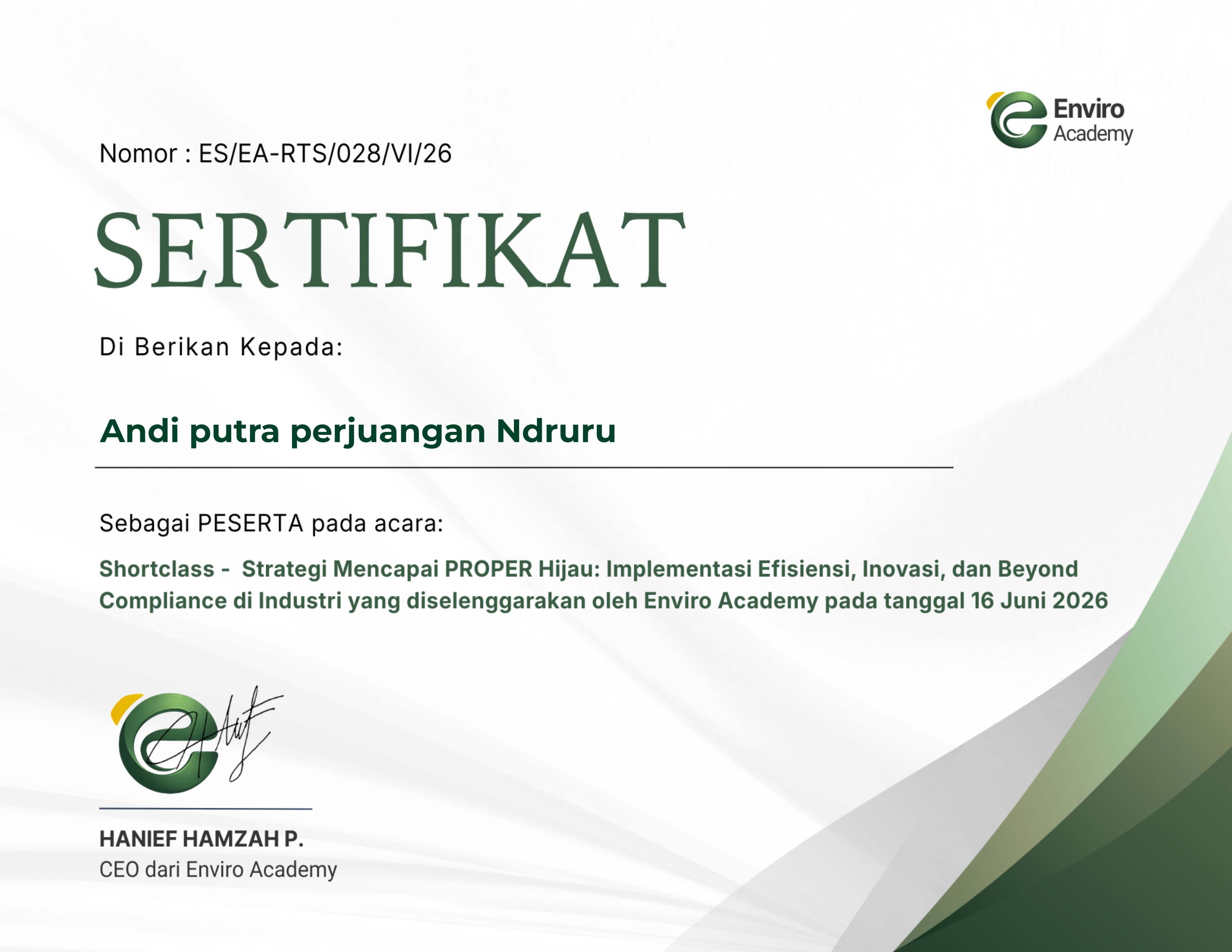 Strategi Mencapai PROPER Hijau: Implementasi Efisiensi, Inovasi, dan Beyond Compliance di Industri